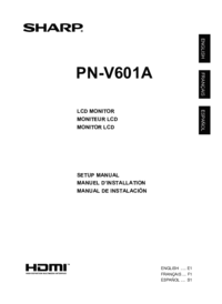 Para ver o documento Sharp PN-V601A Guia de Início Rápido