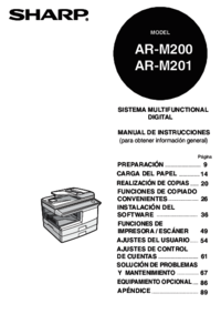 Para ver o documento Sharp AR-M200 Manual do Utilizador