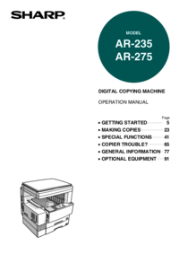 Para ver o documento Sharp AR-235 Instruções de Operação