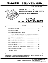 Para ver o documento Sharp MX-PNX1B Manual de Serviço