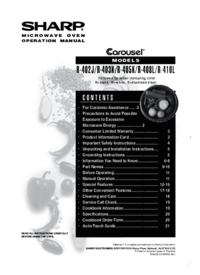 Para ver o documento Sharp R-402J Manual do Utilizador