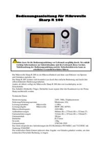 Para ver o documento Sharp R-208 Manual do Utilizador