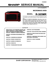 Para ver o documento Sharp R-305MR Manual de Serviço