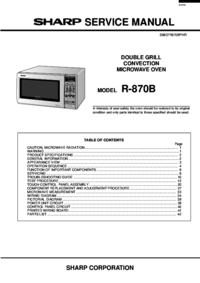 Para ver o documento Sharp R-870B Manual de Serviço