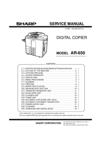 Para ver o documento Sharp AR-650 Manual de Serviço